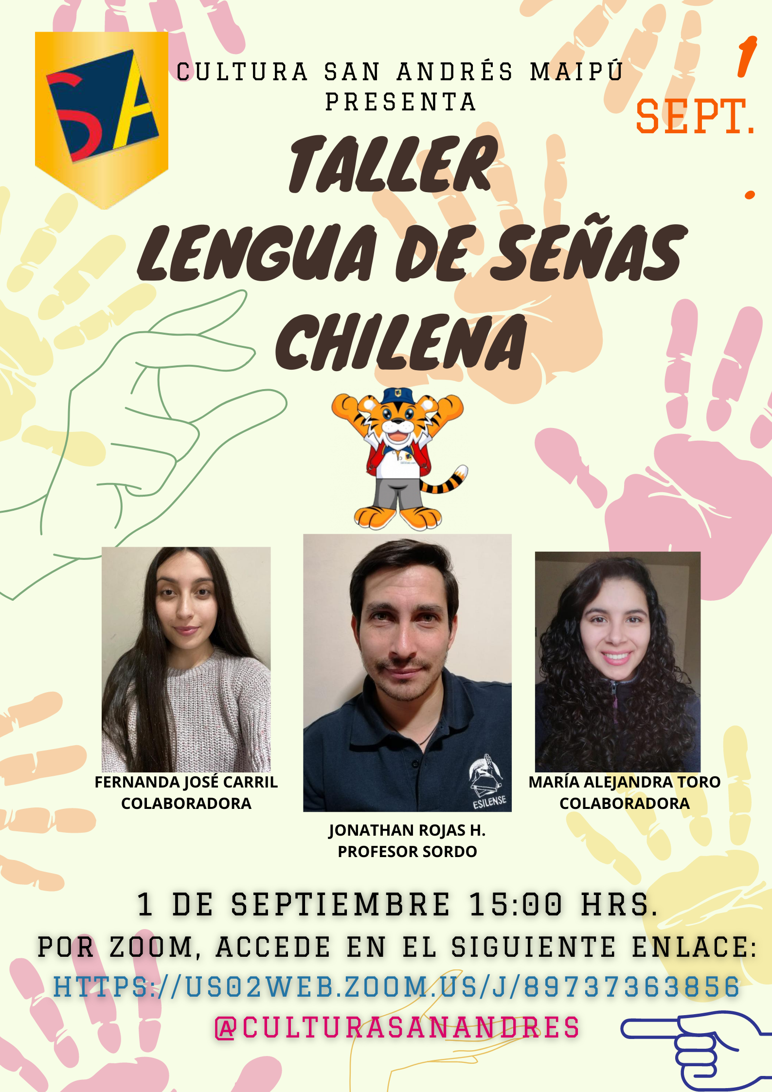 Taller Lengua de señas Chilena: 1 Septiembre – 3PM